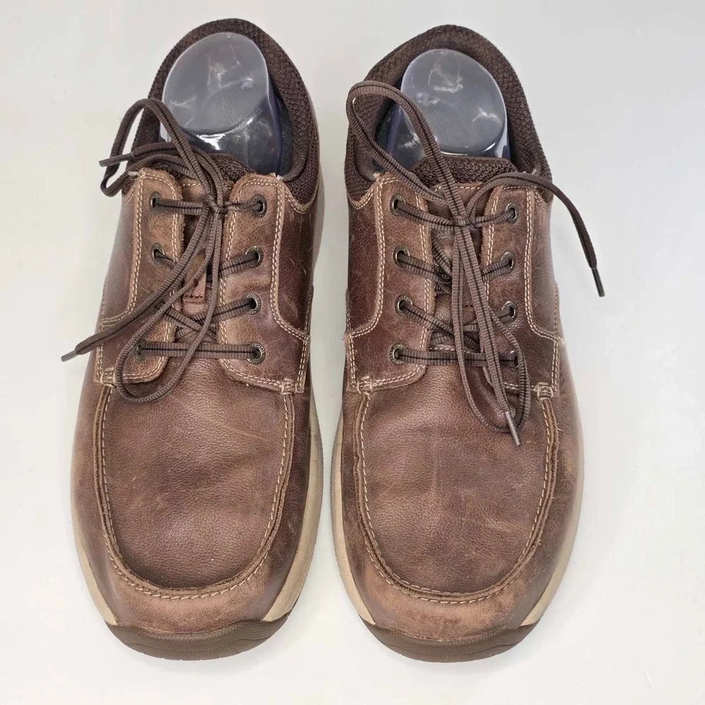 OrthoFeet Leo 428 Men's 12 D Medium Brown Leather Walking Shoes Comfort Casual